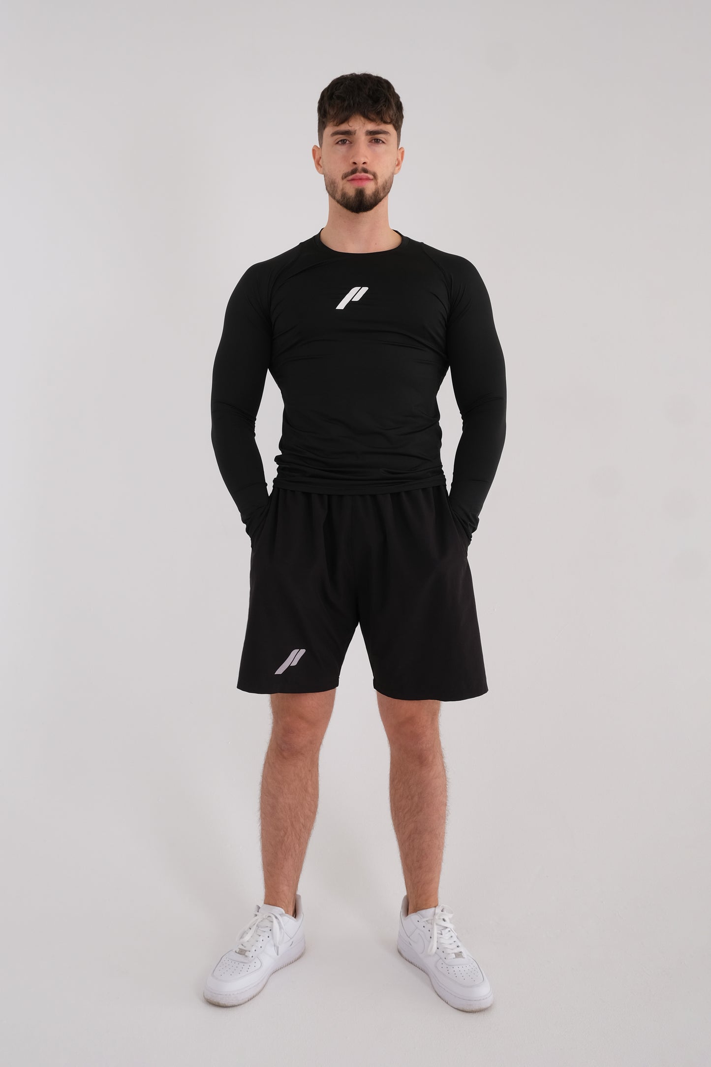 Męska przylegająca koszulka z długim rękawem