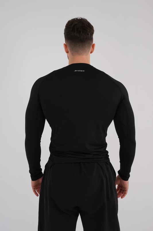 Męska przylegająca koszulka z długim rękawem