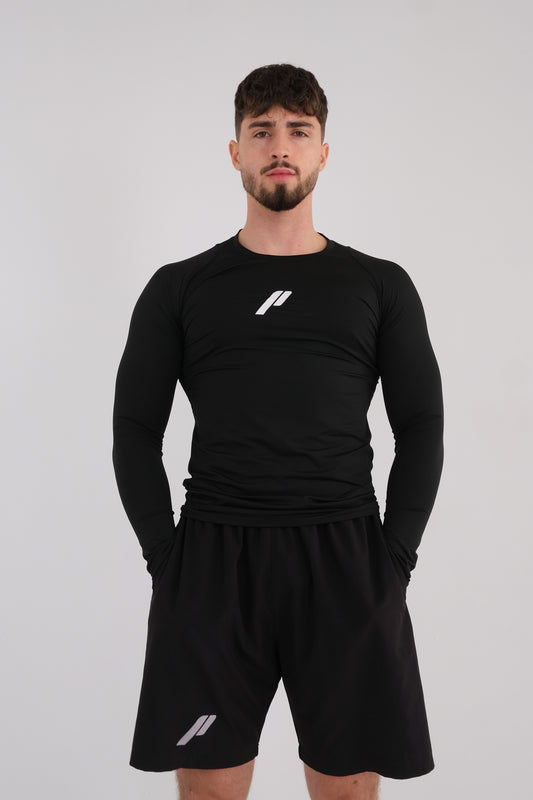 Męska przylegająca koszulka z długim rękawem