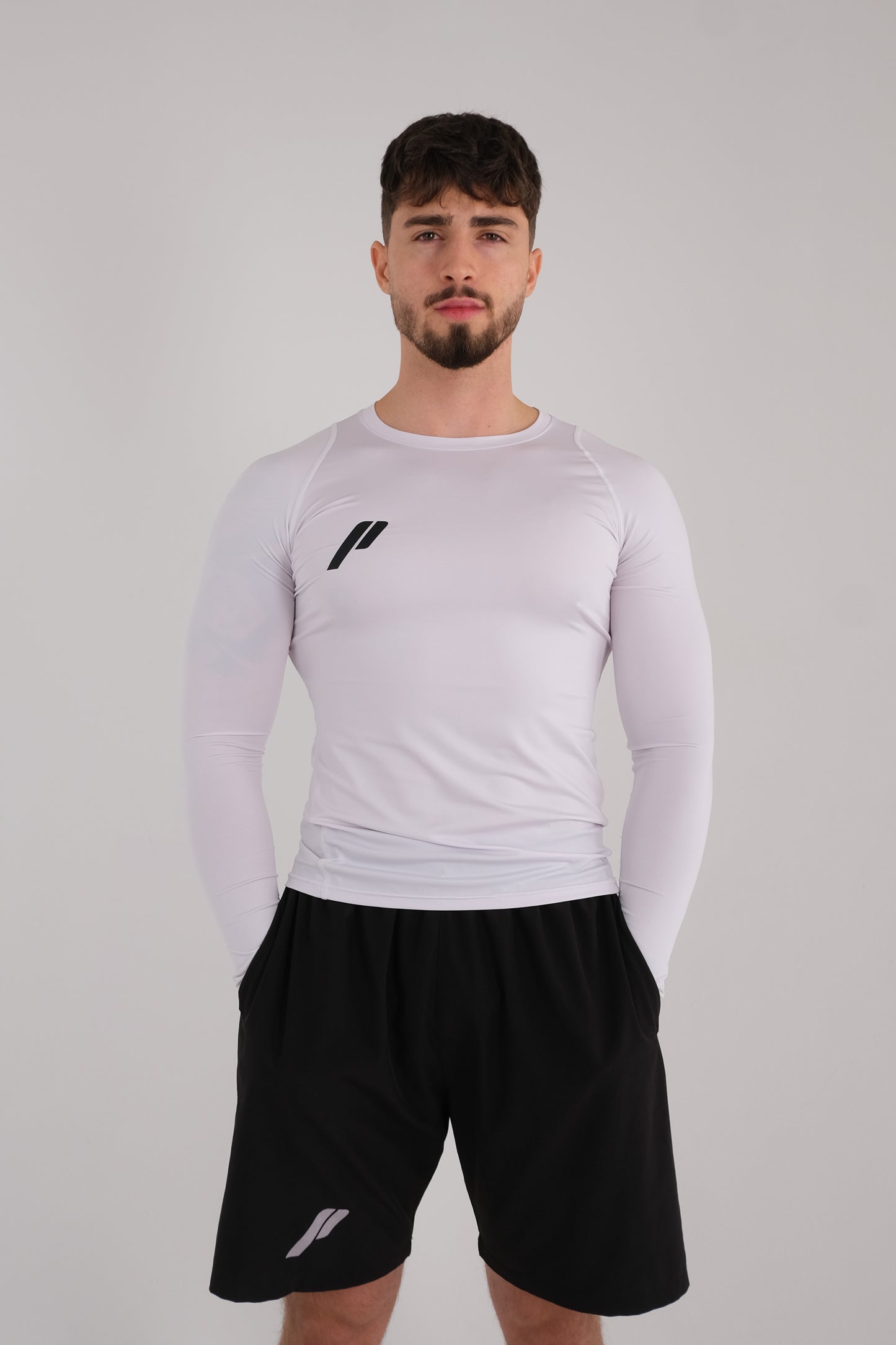 Męska przylegająca koszulka z długim rękawem