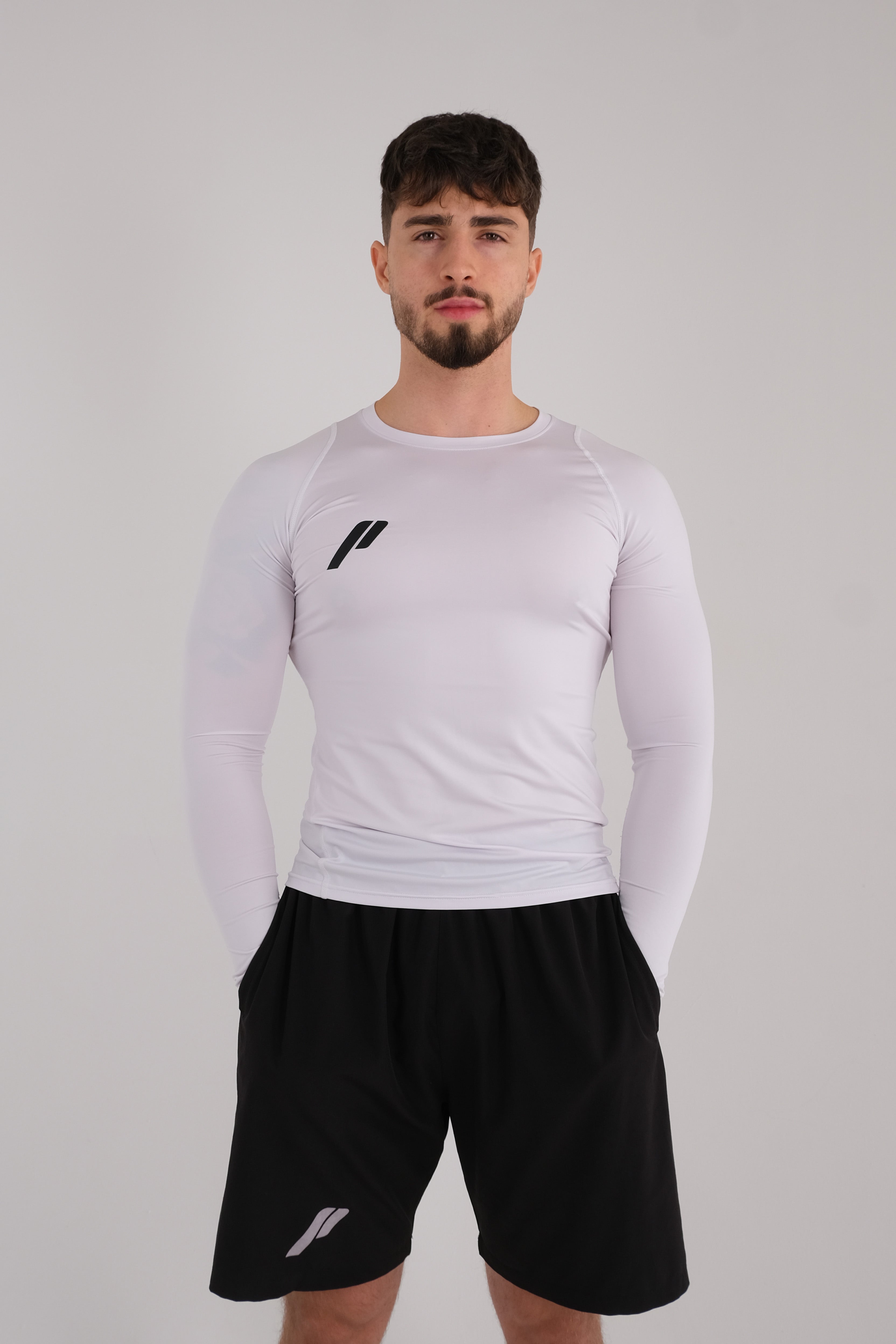 Męska przylegająca koszulka z długim rękawem