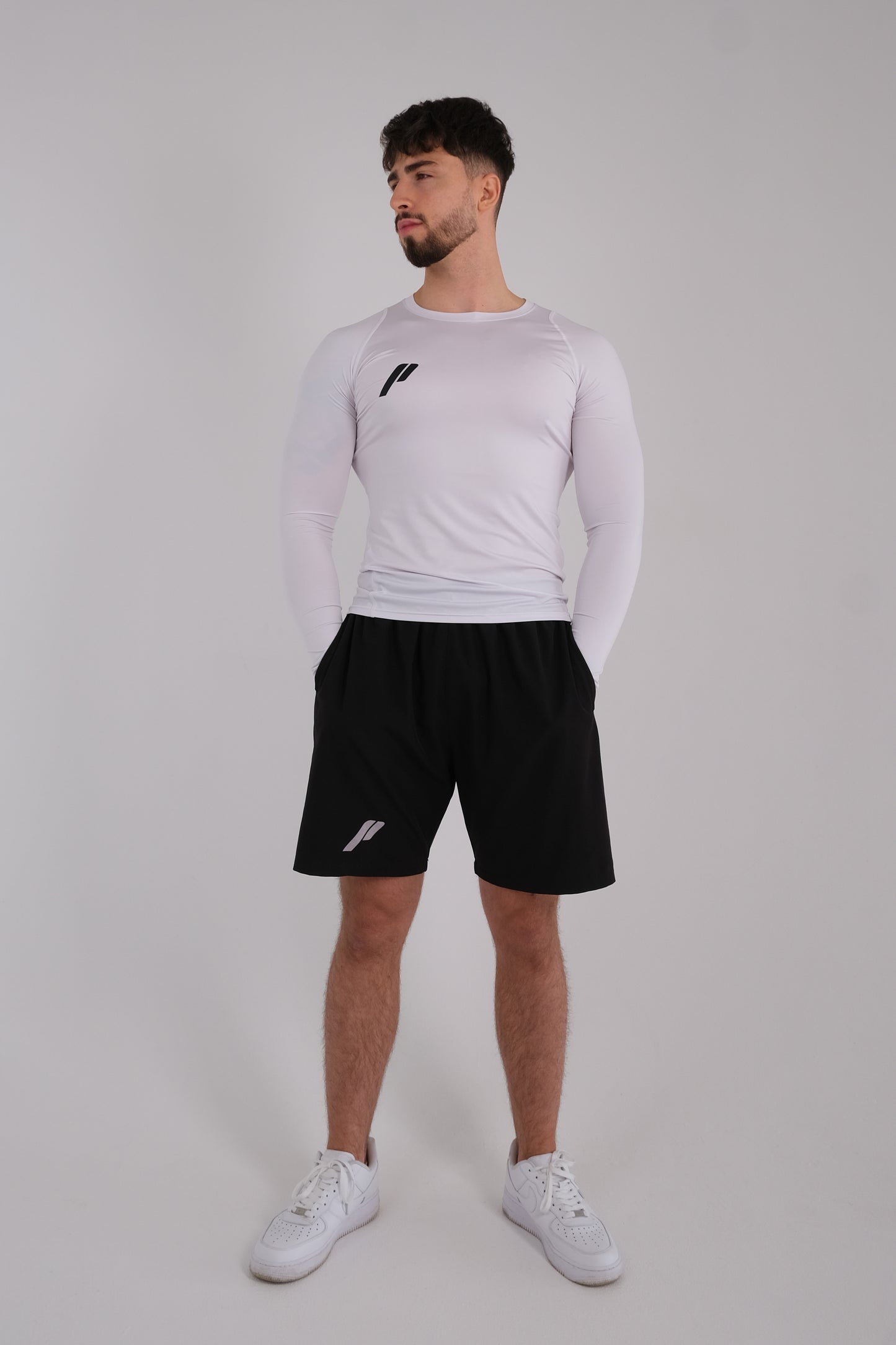 Męska przylegająca koszulka z długim rękawem