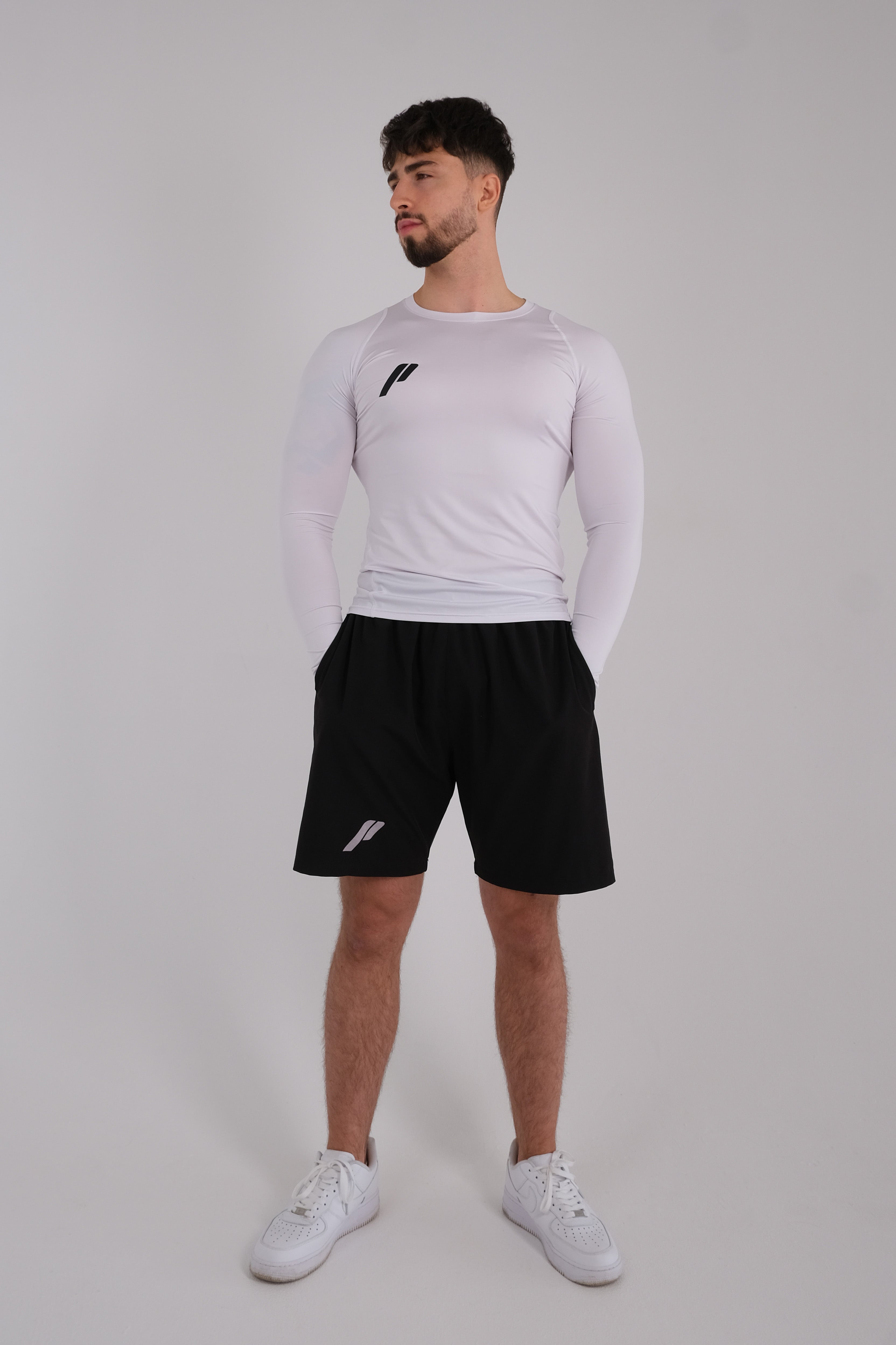 Męska przylegająca koszulka z długim rękawem